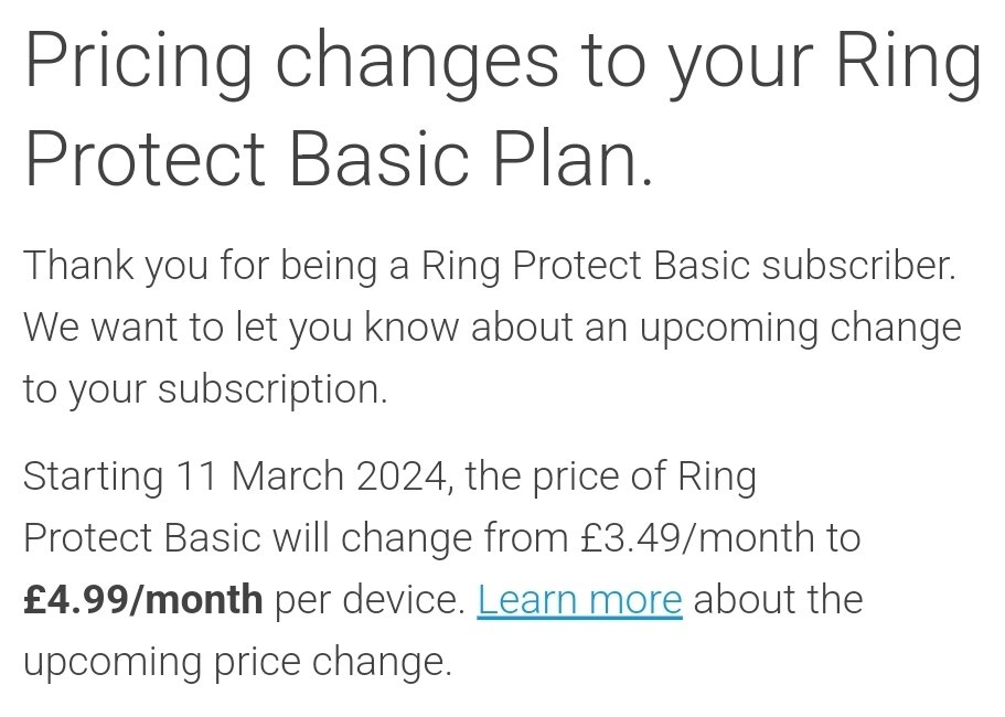 Andy_Harding's tweet photo. @ring  UK taking the proverbial... A 33% Price increase? https://t.co/9P3dTh1ktP