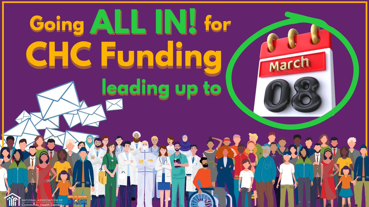 🚨🚨
 29 days until Community Health Center funding expires on 3/8. We’re asking every health center supporter to tell members of Congress how health centers save lives in the communities they represent.

Take action! hcadvocacy.quorum.us/campaign/55846/ #ValueCHCs