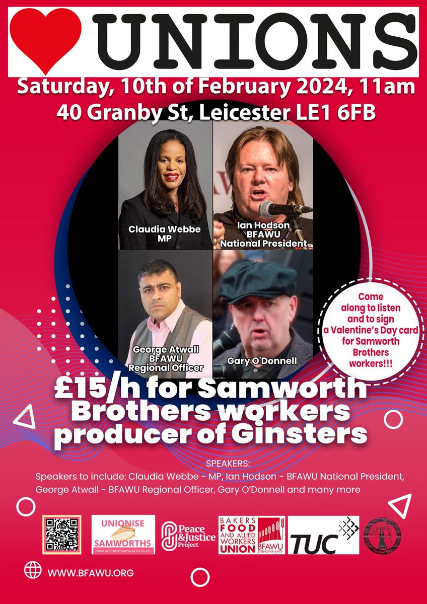 Union4Samworths's tweet photo. ♥️ Sign the Valentines Day card for Samworth Brothers workers ✊

📍 Join us in #Leicester City Centre to sign the cars and hear from trade unionists about why workers including those at Samworth Brothers deserve a proper pay rise 

#HeartUnions 🤝 https://t.co/X3sUAIN2cI