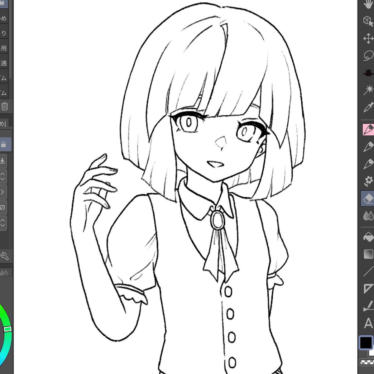 めっちゃかわいいけど性別が分からない子描いてる
ループタイがすき 