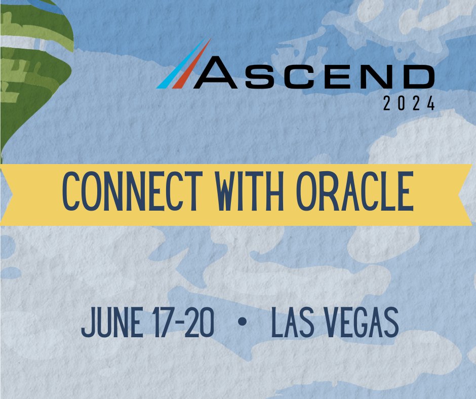 OATUG1's tweet photo. Where can you connect with #Oracle product development teams, the Oracle Applications Unlimited team & Oracle Support? They'll be at #Ascend2024, June 17-20 in Las Vegas to share the latest news & updates. Join us! https://t.co/vwV0bnAkQ0
#OracleEBS #Database#CloudERP #CloudEPM https://t.co/T7botZoYmP