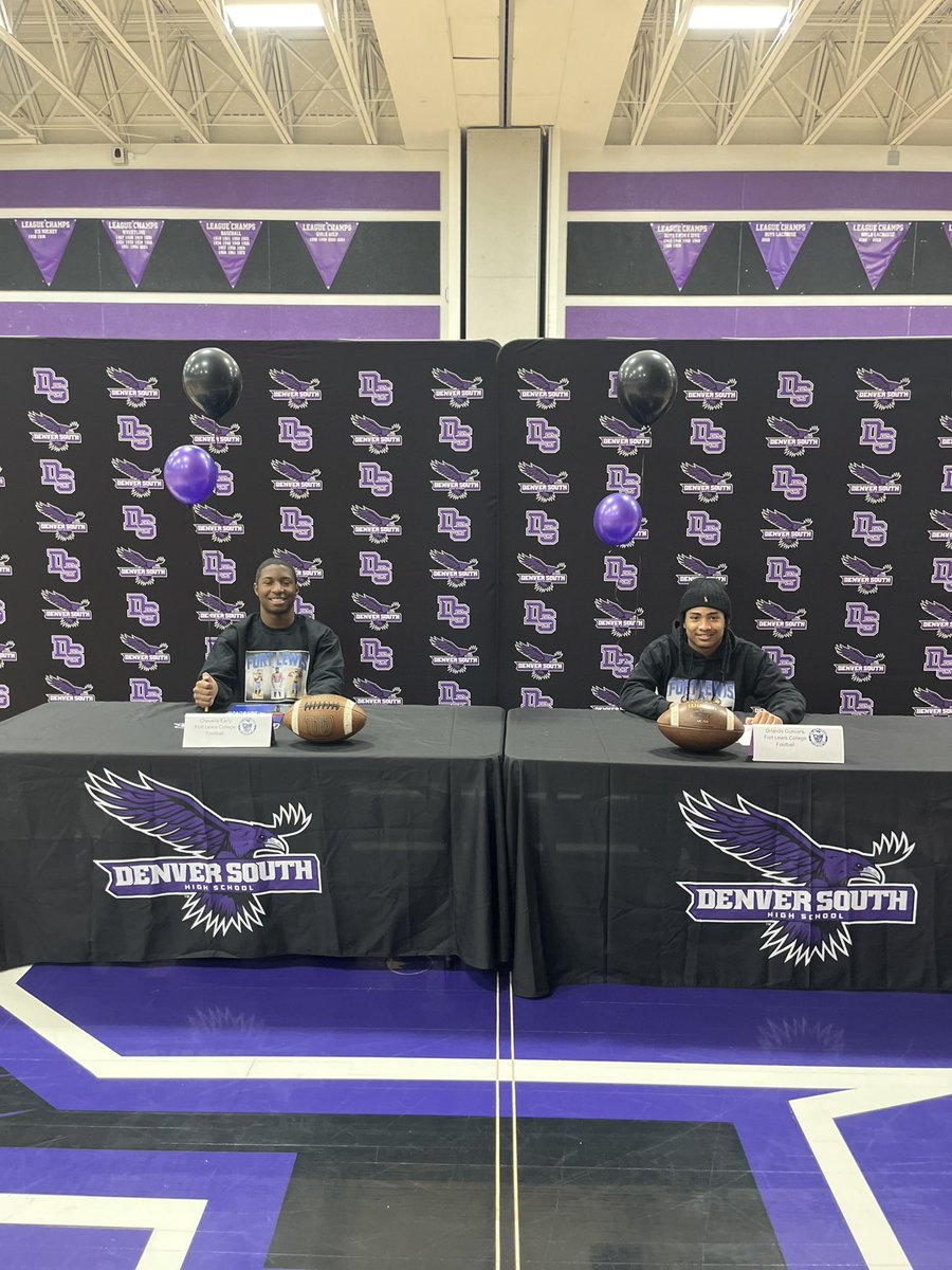 Great Signing Day celebration! 2 more Ravens/Skyhawks. <a href="/ChevelleEarly22/">Chevelle</a> <a href="/OrlandoGuevara_/">Orlando Guevara</a> <a href="/TheCoach7Bible/">Jordan Bible</a> <a href="/DSOUTHAthletics/">Denver South Athletics</a> <a href="/postpreps/">Denver Post Preps</a> <a href="/CoachPatt_DPS/">Coach Patterson</a> <a href="/Coach_BakeOC/">Kyle Baker</a> <a href="/IM_Sanchez29/">Isaiah Sanchez</a>
