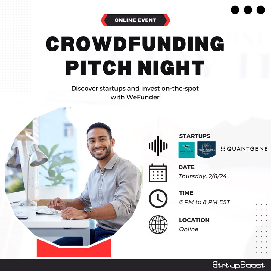 StrtupBoost (@strtupboost) on Twitter photo Very Excited to have over 100+ attendees signed up for tonight’s Virtual Pitch Event 🚀
 Tickets are free 🎟️ sign up below 👇 bigmarker.com/strtupboost/St… Very Excited to have over 100+ attendees signed up for tonight’s Virtual Pitch Event 🚀
 Tickets are free 🎟️ sign up below 👇 bigmarker.com/strtupboost/St…