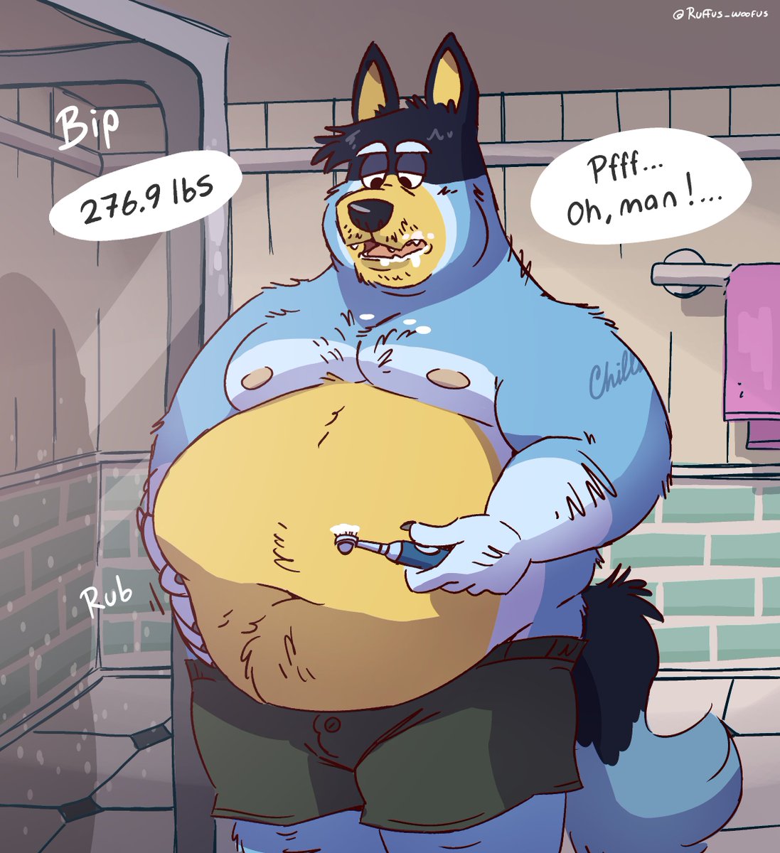 It seem like dad needs to do some exercices... Naaah 
🐶🪥
