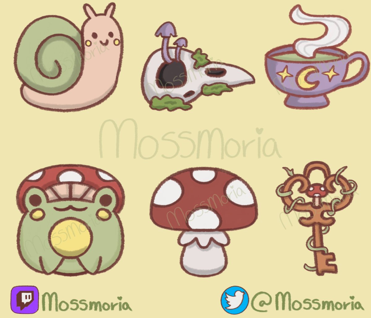 mossmoria's tweet photo. ✨NEW✨Sub badges Live now!! I hope you love them!! Thank you for supporting this lil artist💛 https://t.co/6Lc5a5vWup https://t.co/1KhpDTpgX7