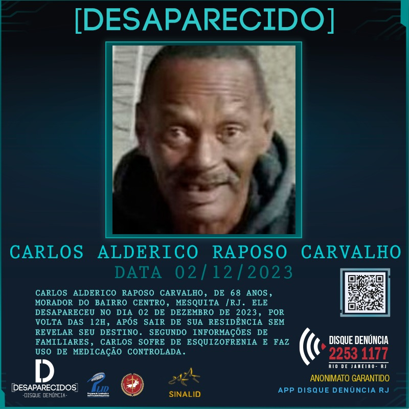 DDalertaRio's tweet photo. Ajude a compartilhar o cartaz do Carlos Alderico Raposo Carvalho. Envie para amigos e familiares! 🙏 https://t.co/EOcZu1kjMQ