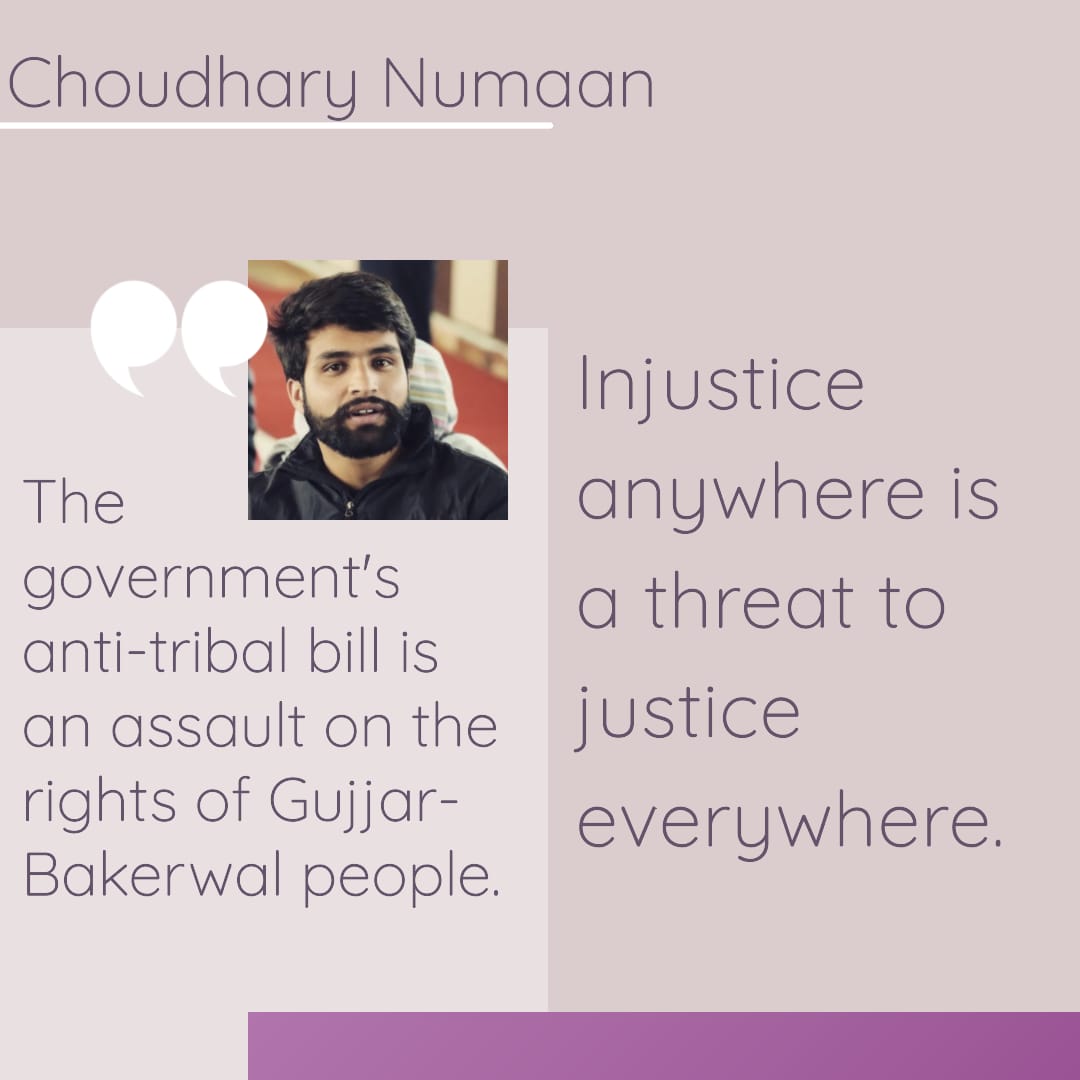 NumanChowdhary's tweet photo. Shedule Tribe Dilution had Disempowered our community at large Scale.We still don't enjoy internet,road , education and we have to compete with Students of IIT/IIM/AIIMS and other Primer institute.
#WithdrawJKSTAmendmentBill
@MundaArjun  @himmatsinghgur1  @TSAKashmir @AmitShah https://t.co/zrsP63AomK
