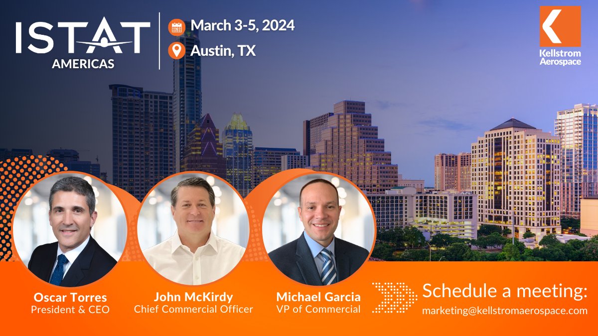 We are one month away from ISTAT Americas! ✈️Oscar Torres, John McKirdy, and Michael Garcia will be in attendance and hope to see you there! To book a meeting, please email marketing@kellstromaerospace.com.

#ISTATAmericas #ISTATEvents #Aviation #KellstromAerospace