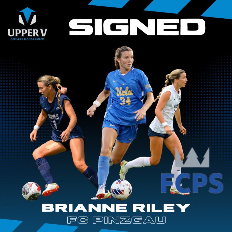 ✍️⚽️🇦🇹 HERE WE GO! Upper V Athlete @brianneriley8 has inked a deal with Austrian club @FCPinzgau. Riley played collegiately for both @UCLAWSoccer and @HoyasWSoc and now joins her new team for the remainder of the 2023/2024 season. Congratulations Brianne! #fcpinzgau