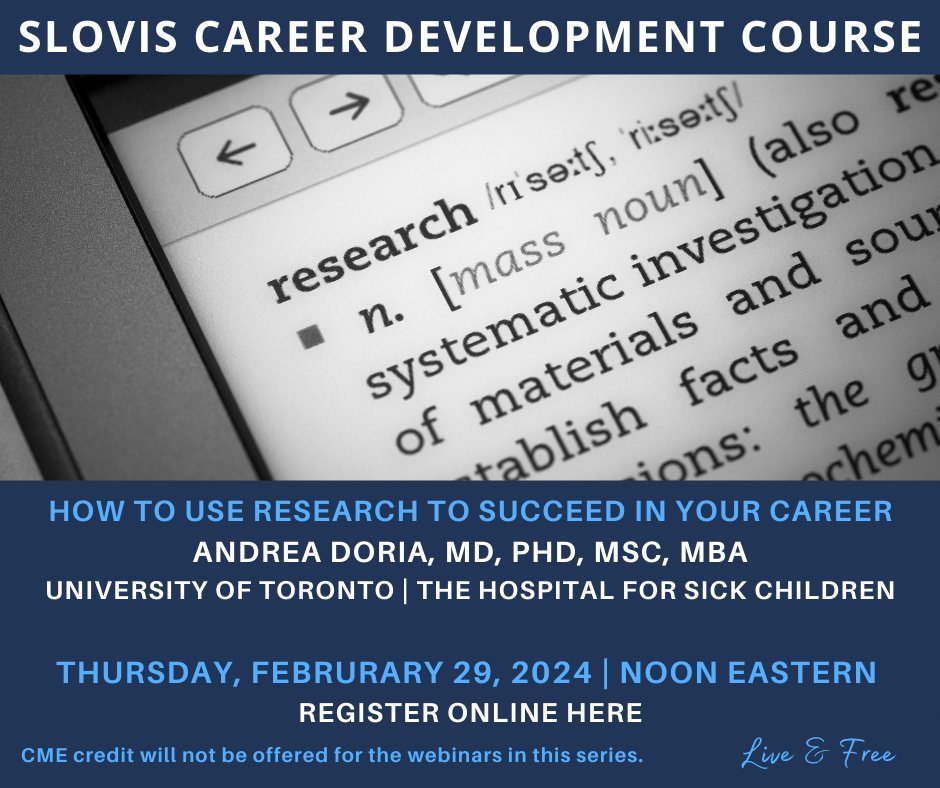The Society for Pediatric Radiology (@socpedrad) on Twitter photo Join <a href="/SocPedRad/">The Society for Pediatric Radiology</a> for its February Slovis Career Development Course webinar on How to Use Research to Succeed in Your Career, presented by Dr. Andrea Doria. Live online & FREE! Register here: bit.ly/3UbWeWV. #imagingourfuture #SocPedRad Join <a href="/SocPedRad/">The Society for Pediatric Radiology</a> for its February Slovis Career Development Course webinar on How to Use Research to Succeed in Your Career, presented by Dr. Andrea Doria. Live online & FREE! Register here: bit.ly/3UbWeWV. #imagingourfuture #SocPedRad