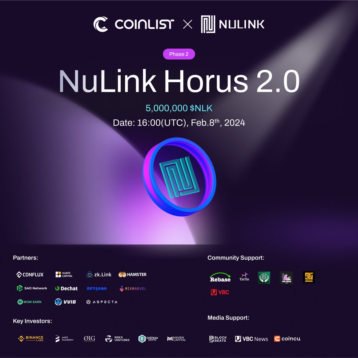 NuLink_'s tweet photo. 🚀Join our Horus 2.0 testnet adventure and help shape the future of #web3 privacy and security with an unparalleled exploration of NuLink Horus 2.0, together with a major industry leader @coinlist 

📌 Join now: https://t.co/G03qUKdfWC https://t.co/H9kmfoZqpY