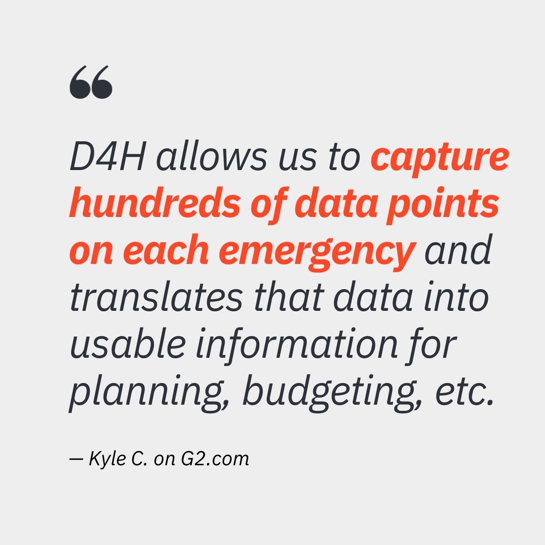 Whether it's for strategic planning, resource allocation, or budgeting, D4H ensures that every piece of data you collect becomes a building block for smarter, more informed decision-making. 

Thanks Kyle for your feedback! Read the full review: g2.com/products/d4h/r… #EMGTwitter