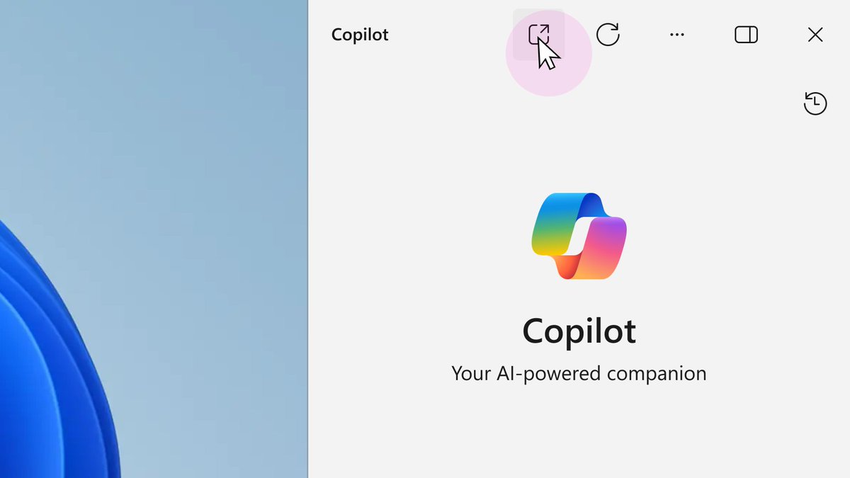 Many of you asked for more room to chat and an immersive experience for Copilot. Continue your conversation on copilot.microsoft.com by using the “Open in Microsoft Edge” button right at the top of #Windows Copilot.
