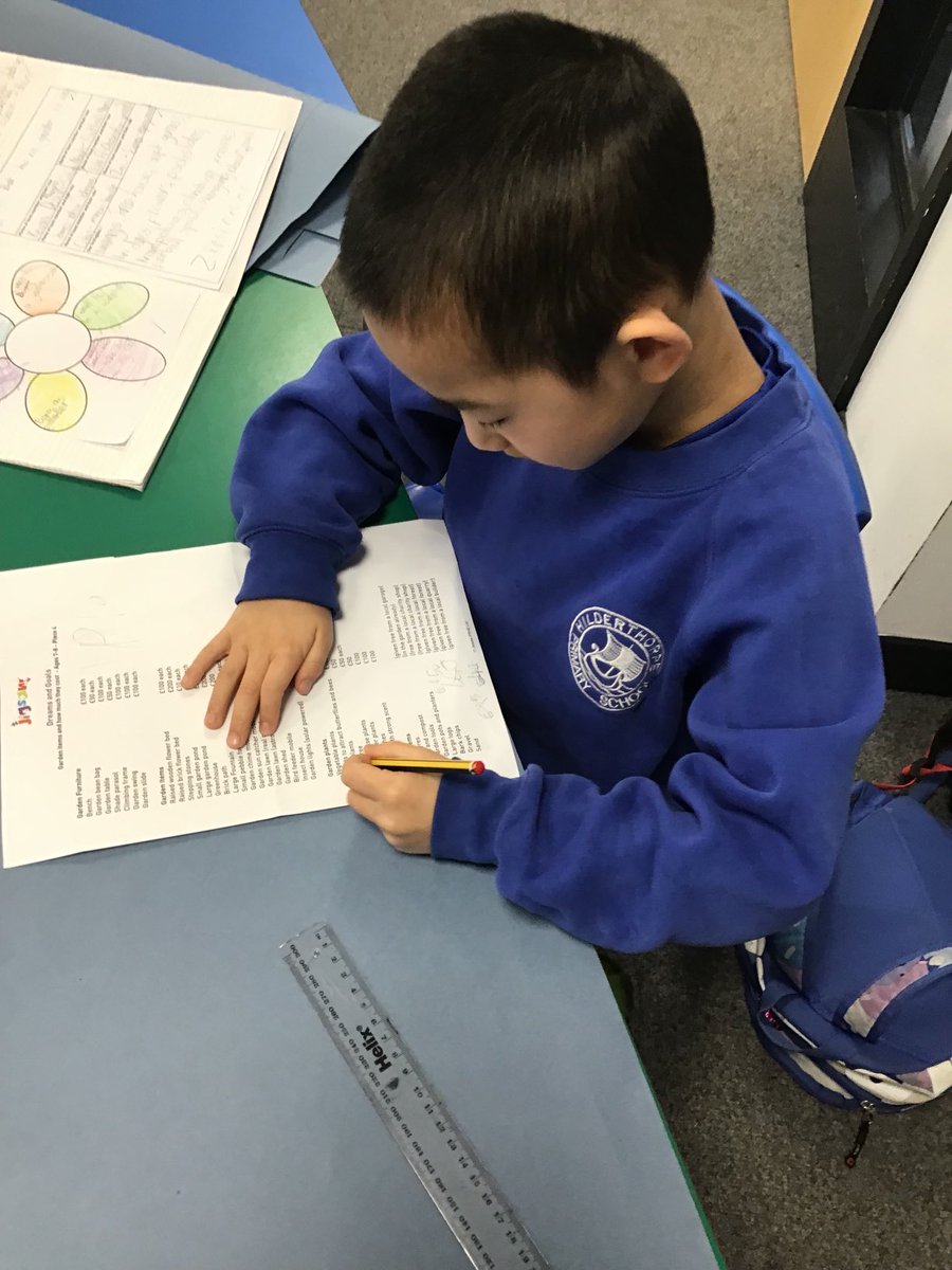 HilderthorpeSch's tweet photo. #Year3 enjoyed planning, designing and costing up their dream garden in jigsaw today. They worked together as a team and had to agree on the various items that went in their garden! #hildPSHE https://t.co/zr0Vk6C8fu