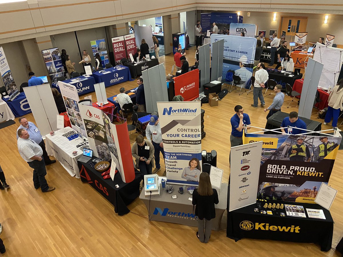 The Engineering & Computing Career Fair is now open for business. Stop by the Kansas Union today until 3… More than 100 employers are here to recruit!