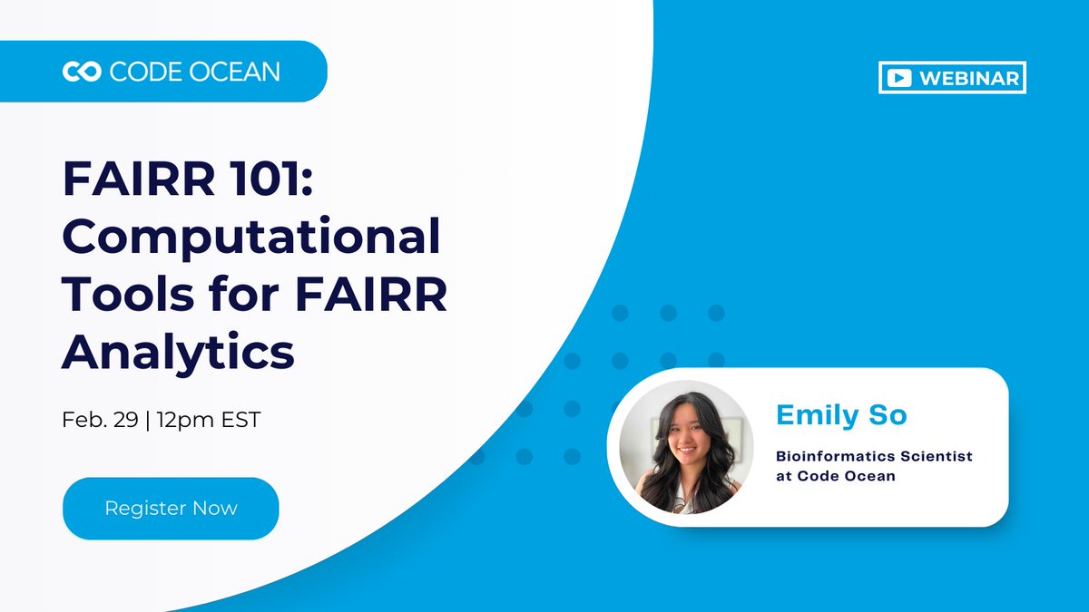 Did you know more than 50% of researchers fail to reproduce their own work?

Join us on 2/29 at 12 PM EST to discover the tools organizations use to achieve reproducible results in “FAIRR 101: Computational tools for FAIRR analytics.”
codeocean.com/webinar/fairr-…

#reproducibility