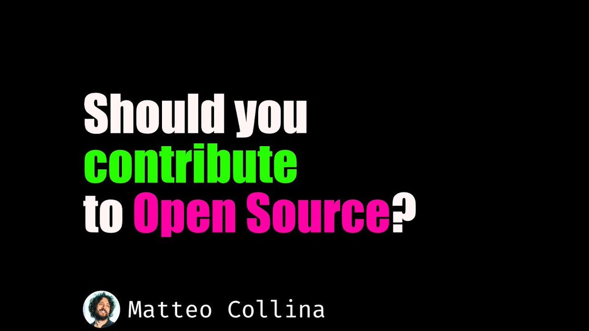 Should you contribute to Open Source? I don't think you should contribute to Open Source to land a job, but it's often a clear way up if you don't have many opportunities. In the video, I tell my experience: