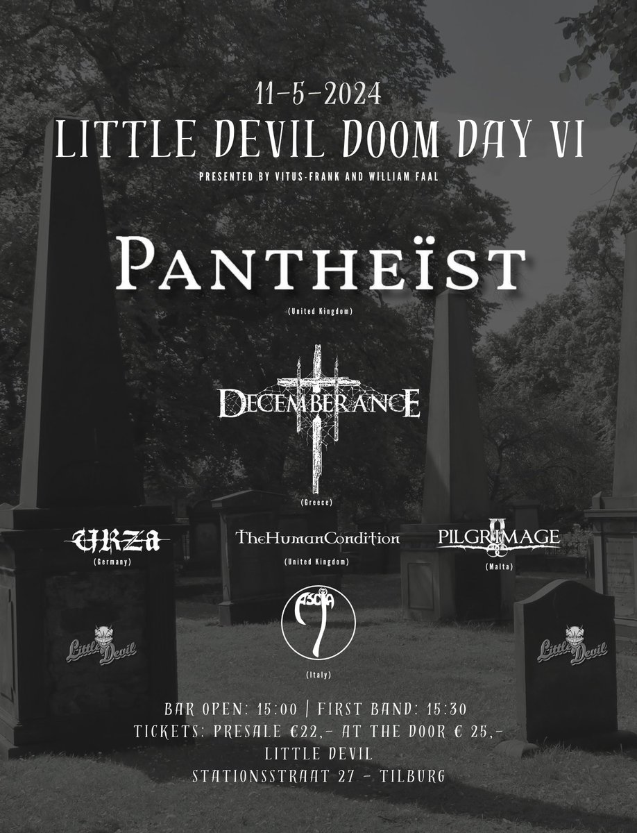 #Pantheist is #headliner for #LittleDevilDoomDay !