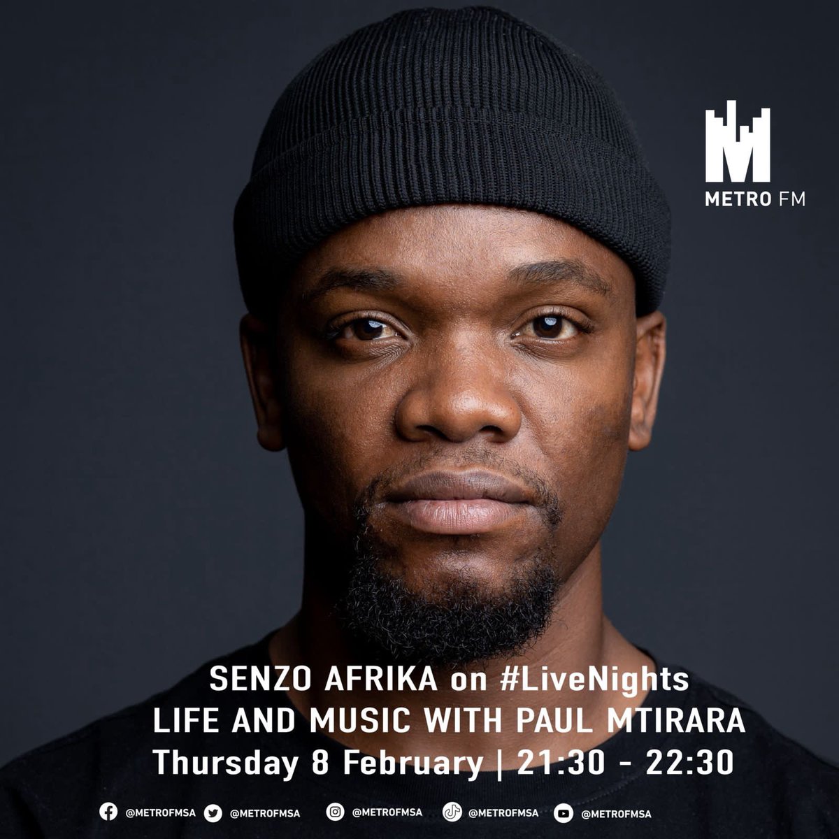 PaulMtirara's tweet photo. @SENZOAFRIKA is on the show tonight! Tune in and let’s have fun… @METROFMSA #LifeAndMusic https://t.co/PfBldiyxzf