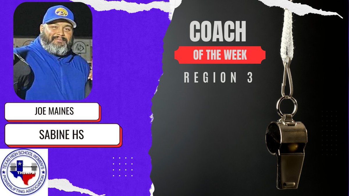 thswpa's tweet image. Congratulations to Joe Maines from Sabine HS for being selected as Region 3 Coach of the Week! Your coaching exemplifies hard work, integrity, and sportsmanship for all to see. Thank you from THSWPA! Keep up the good work. #thswpa #thswpar3 @Coach_Maines