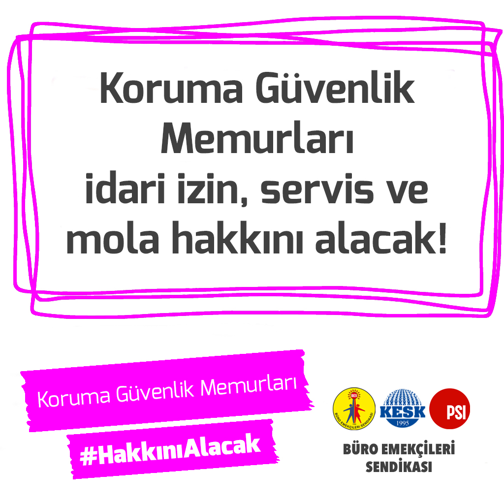 BES_Gnl_Mrk's tweet photo. Koruma Güvenlik Memurları idari izin, servis ve mola #HakkınıAlacak

@Gocidaresi https://t.co/MVKxFZ4xQ0