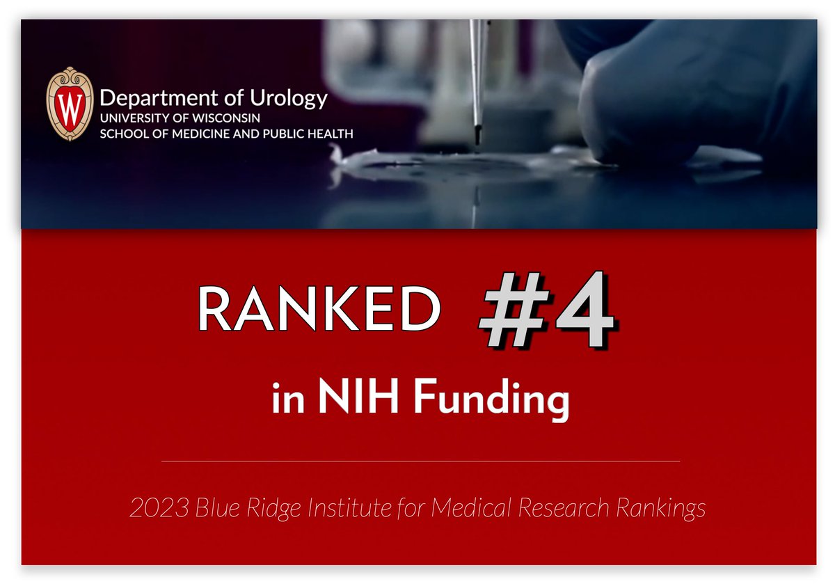 Congratulations to our brilliant research teams. On Wisconsin! @wiscurology @wiscobrien @KrisPenniston @DavidJarrardMD @EmilyLDavidson