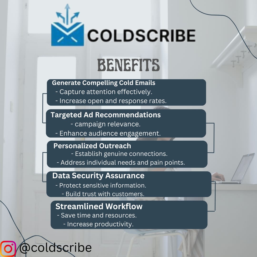 ColdScribe's tweet photo. "Unlock the power of personalized outreach with Coldscribe! 🚀 Craft compelling emails, discover relevant ads, and streamline your workflow effortlessly. Boost your campaigns and build stronger connections today! #Coldscribe #EmailMarketing #Personalization #Efficiency" https://t.co/sLPbRuvYxG
