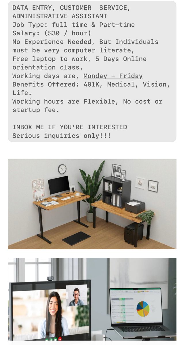sinovinyl10's tweet photo. @DC_Draino DATA ENTRY, CUSTOMER  SERVICE, ADMINISTRATIVE ASSISTANT
Job Type: full time &amp; Part-time
Salary: ($30 / hour)
No Experience Needed, But Individuals must be very computer literate,
Free laptop to work, 5 Days Online https://t.co/Jdtm7FcONx