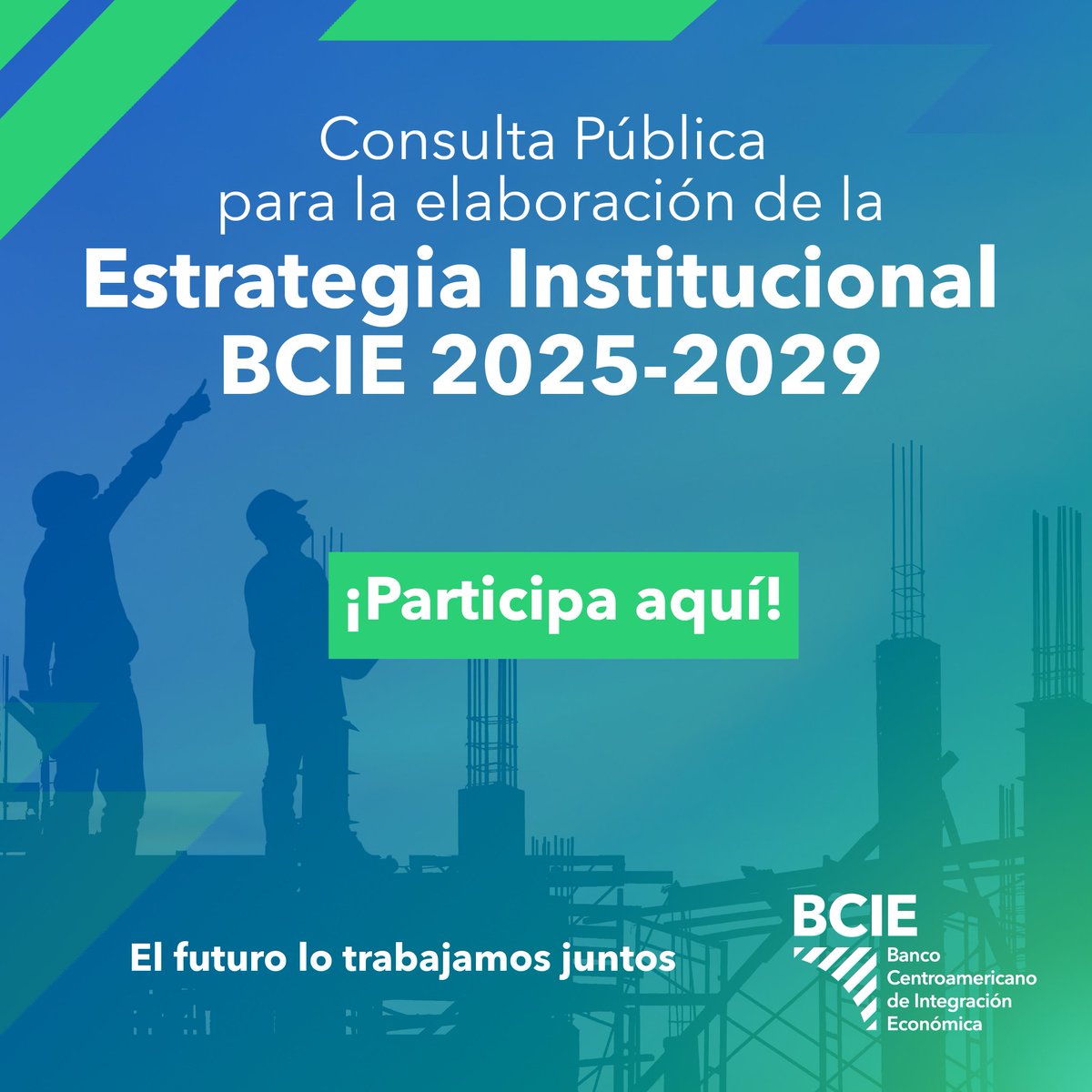 BCIE_Org's tweet photo. Queremos conocer tu opinión.
 
Te invitamos a participar en la Consulta Pública para la elaboración de la Estrategia Institucional BCIE 2025-2029.

📍 Accede aquí: https://t.co/IOeckvfBtS
📆 Fecha de cierre: 29 de febrero de 2024.
 
¡Sé parte de la transformación positiva del BCIE y de la región centroamericana!
 
#TuOpiniónCuentaBCIE #ConsultaPúblicaBCIE