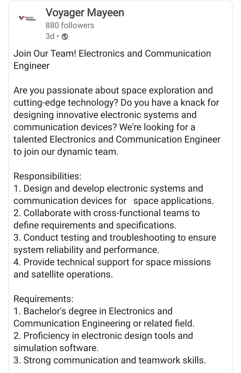 NepElectrics's tweet photo. Electronics Engineer Vacancy at Voyager Mayeen https://t.co/Fb9B4vpHFI