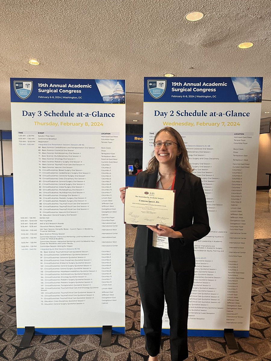 Let's hear it for Cameron Speyer, who was awarded the 2024 AAS Outstanding Medical Student Presentation Award! 👏👏👏

The work: Nonsmokers with NSCLC have an Immune Microenvironment Associated with Poor Response to Immunotherapy.

#ASC2024