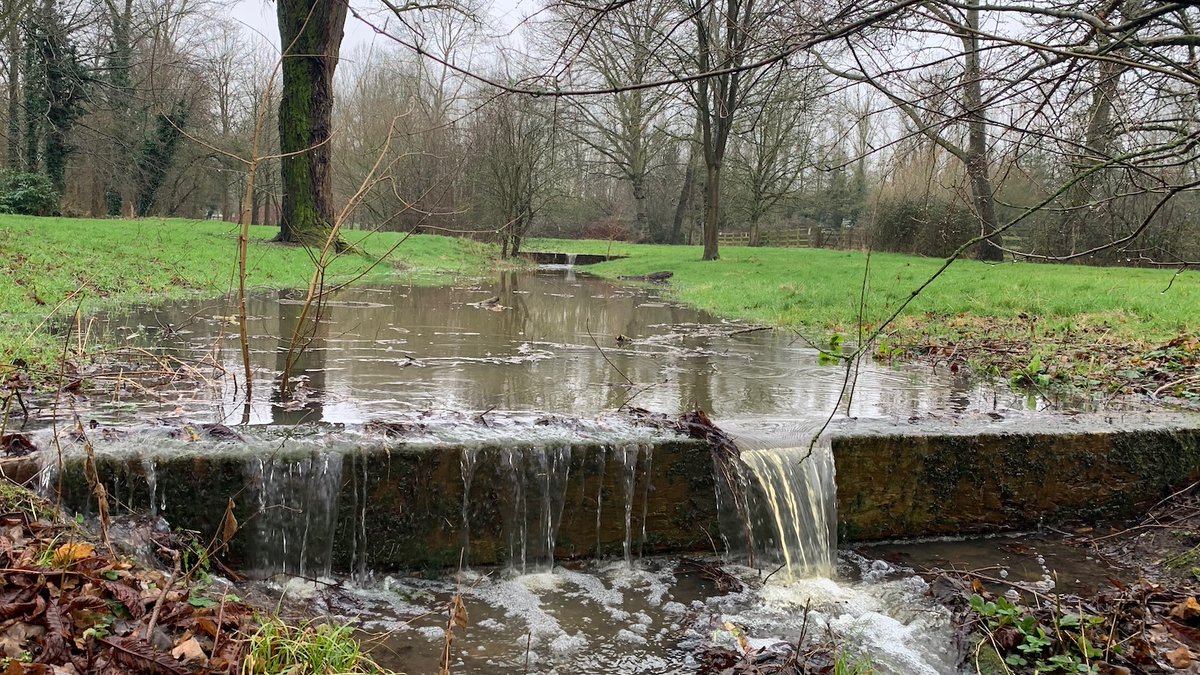 Small waterfalls have been created in a local park after the heavy rain of the last 24 hours 💦