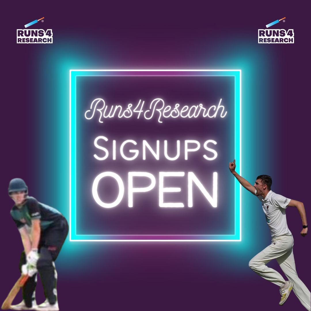 🏏📣RUNS4RESEARCH 2024 IS LIVE! GO GO GO!🏏📣

Our charity partner @runs4research_ have launched sign ups for the 2024 season! We have supported this amazing charity for the last two years and have led nationwide participation in both years with 30 players signed up. 1/3