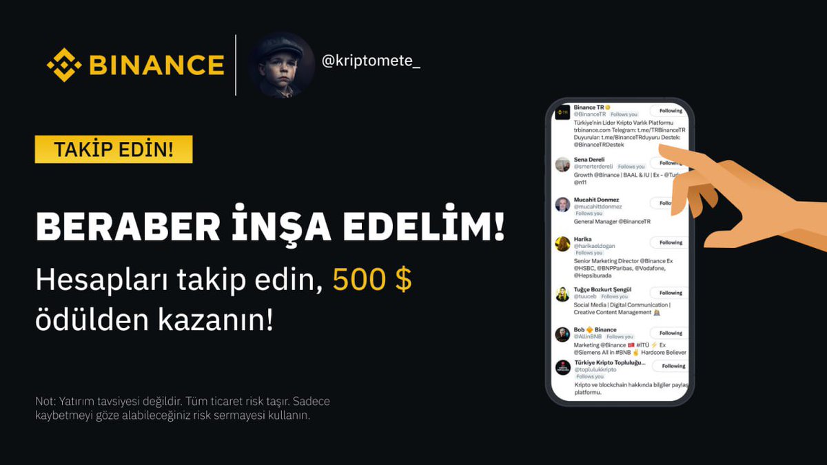 kriptomete_'s tweet image. 🎁 Çekiliş 800$ = 24000TL 🎁
Saygıdeğer #Binance TR ekibi ile düzenlenen etkinlikte 10 takipçime 80 er $ dan toplamda 800$ hediye🥰
Görevler basit 🔥
⚔️ Takip : 
@binancetr
@mucahittdonmez
@harikaeldogan
@allinbnb
@tuuceb
@smerterdereli
@toplulukkripto
⚔️ Bu paylaşımı Rt ve like