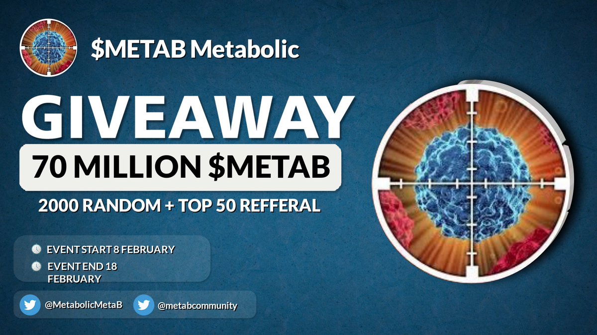 CryptoEarning17's tweet photo. 🔥 METAB Airdrop Event 

🎁 Total Airdrop Pool 70 Million $METAB Token 

✅ Airdrop Link
https://t.co/2jLo5eIJ8P

#Airdrops #Giveaway #crypto #airdropcrypto #airdrop https://t.co/TYlc9IkfyJ