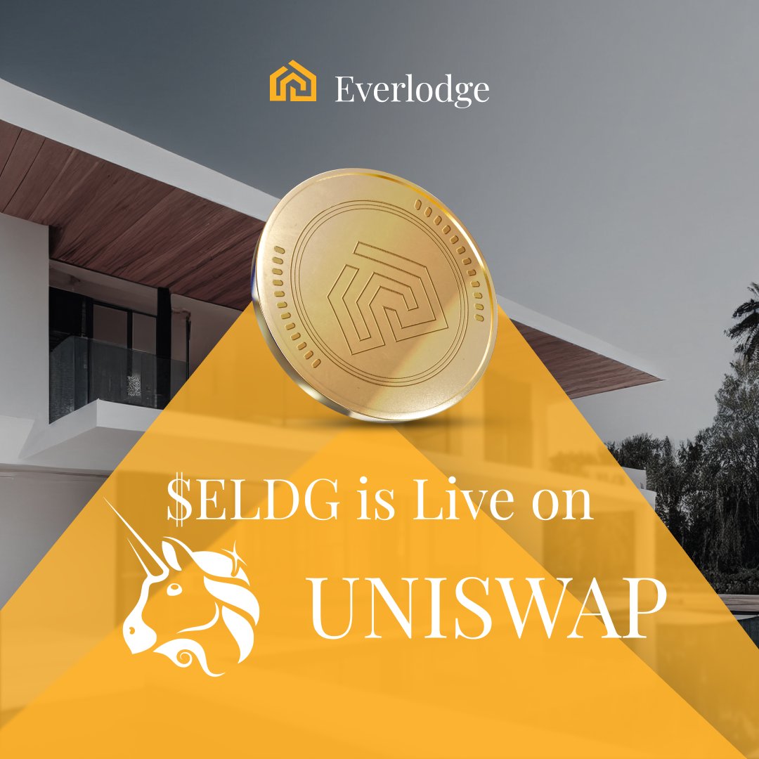 🚀 Exciting news Lodgers! 

$ELDG tokens are now available on #Uniswap! 🎉 

Check it out by visiting everlodge.io. 
Remember, tokens will be airdropped on Feb 16th - no wallet connections required. 

Thank you for your unwavering support! 

#RWA