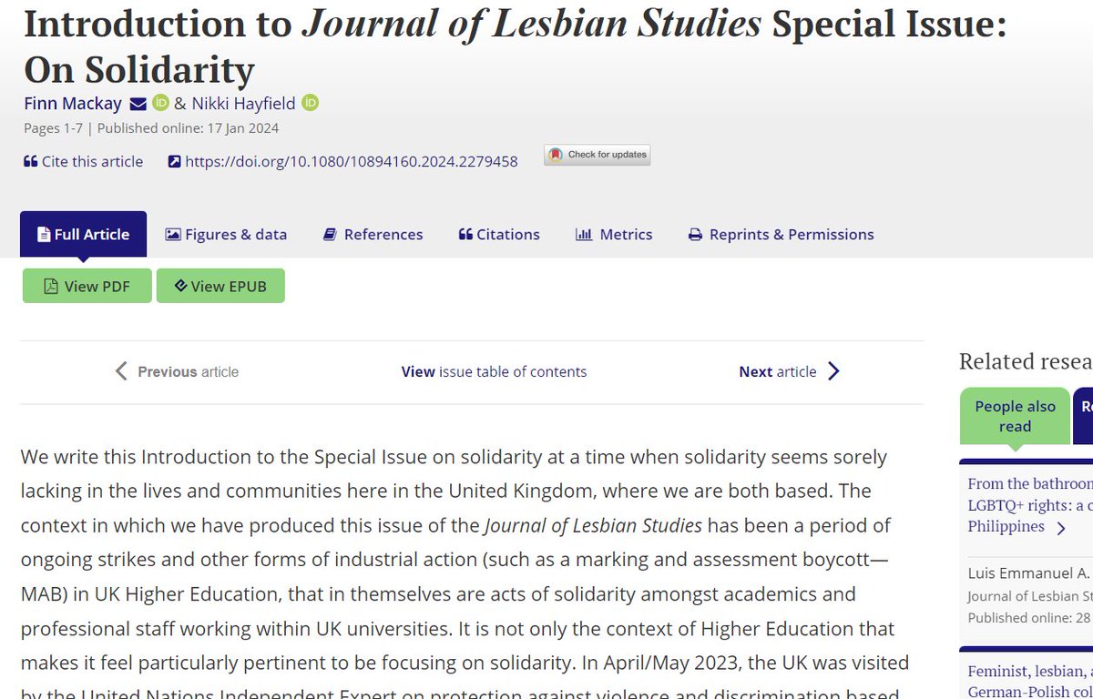The Journal of Lesbian Studies tweet media