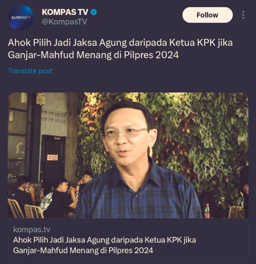 JAKSA AGUNG AHOK!
Bakalan kek Judge Bao deh.
Bikin koruptor kencing di celana! 😂😂😂