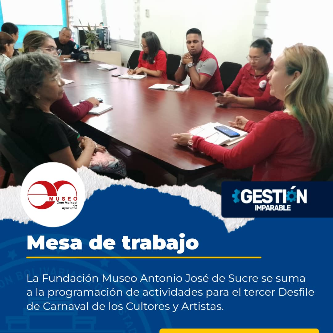 Mesa trabajo programación Carnavales de los Cultores y Artistas. <a href="/cubacooperaven/">Brigada Médica Cubana en Venezuela</a> @CubaPlataforma <a href="/NicolasMaduro/">Nicolás Maduro</a> <a href="/sucregobierno_b/">SucreGobierno.B</a> <a href="/JLLANDAETA/">JOSE LUIS LANDAETA B</a> <a href="/sucregobierno_b/">SucreGobierno.B</a>