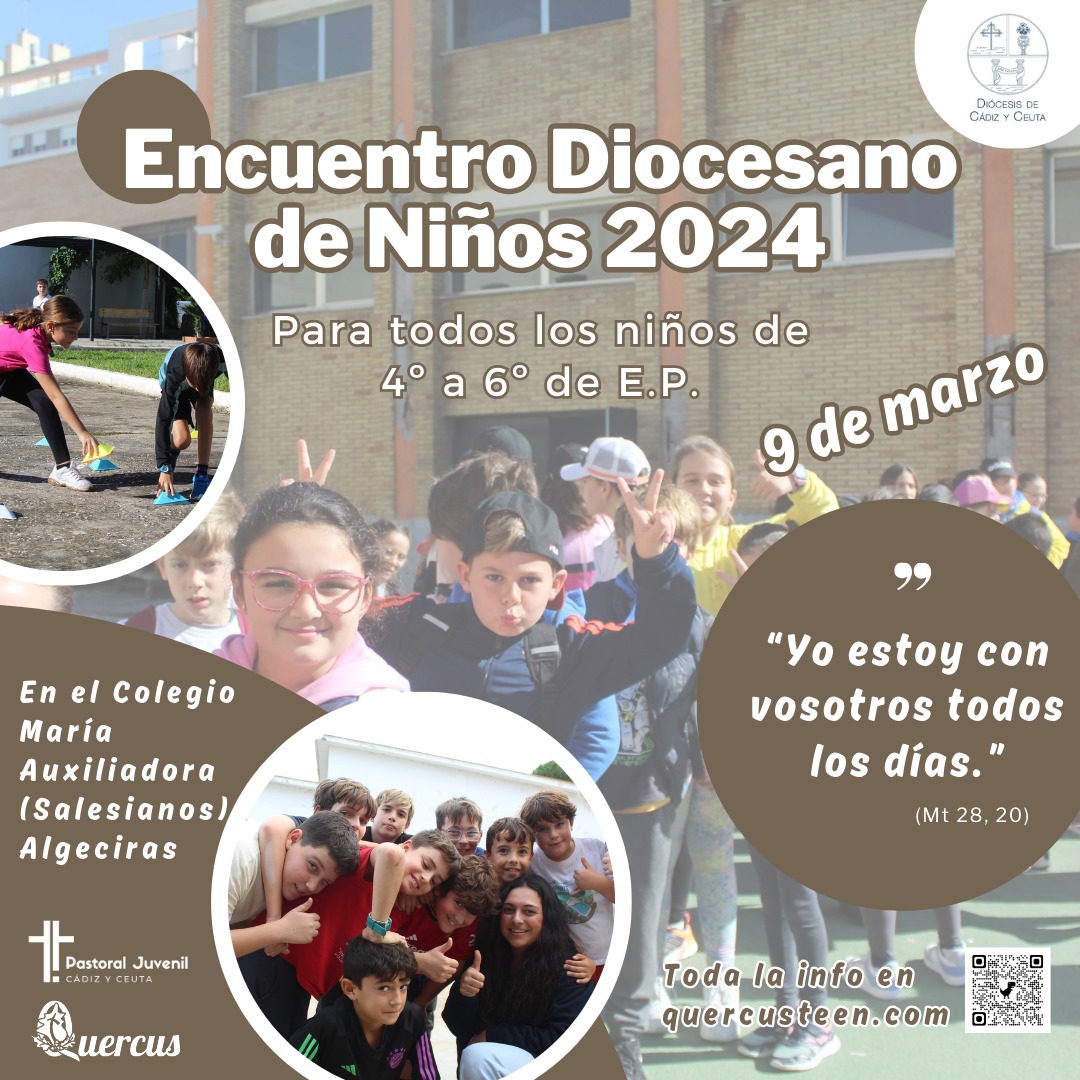 quercusteen's tweet photo. Si estás en 4°, 5° o 6° de la PRIMARIA, lee bien este mensaje!!!!

Volvemos con el Encuentro Diocesano de Niños

🔸FECHA: 9 de marzo.

🔸LUGAR: Colegio Salesianos (Algeciras)

🔸PRECIO: 3€ de inscripción + el desplazamiento 

¡¡Date prisa y apúntate!! https://t.co/fv4VlyMNUa