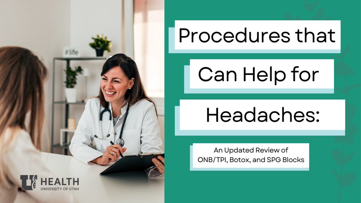UofUNeurology's tweet photo. This week's Headache School presentation by @OzudogruSeniha is now available on YouTube! 😊 Check it out here: https://t.co/qVQ3YAgtA9 #BotoxHeadache #HeadacheHelp #HeadacheTips #SPGBlocks https://t.co/QgkWgXuea9