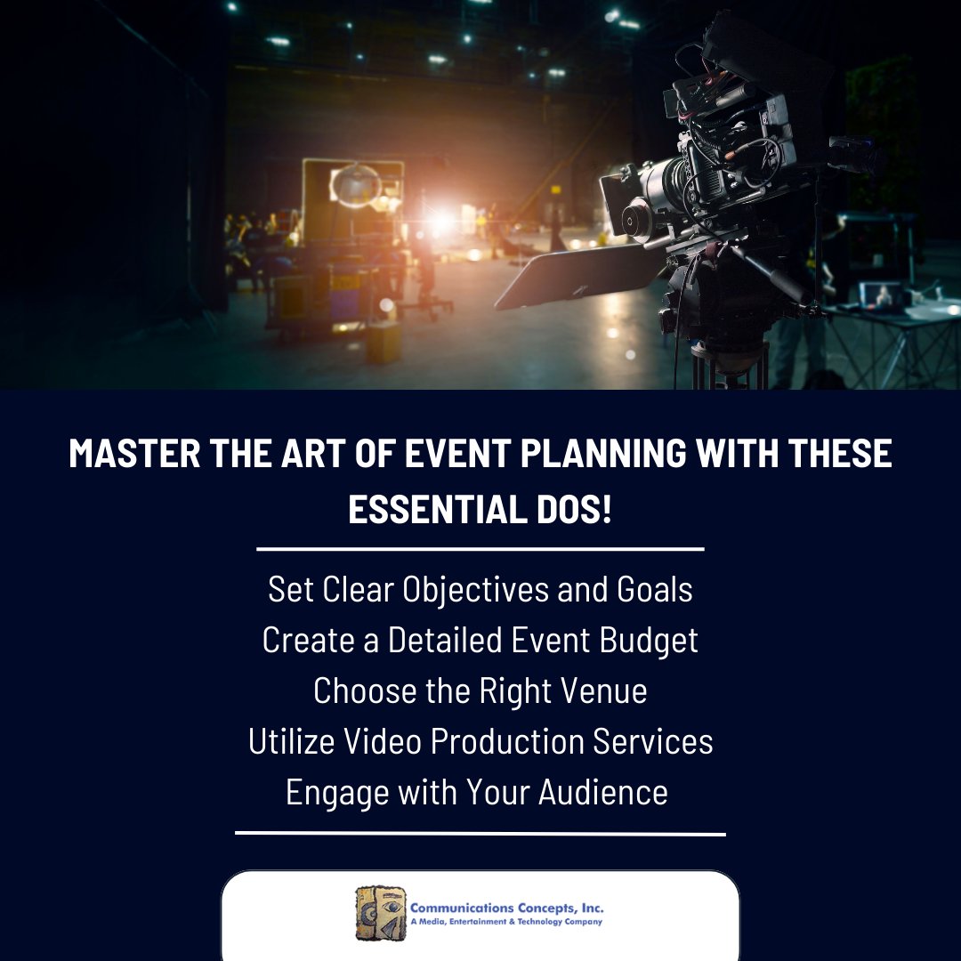 Master the art of event planning with these essential dos!

Unlock the secret to successful event planning! Contact us at cci321.com for expert guidance and unforgettable experiences.

#VideoProductionCompany #AppDevelopment #EventVideoProduction #EventPlanning