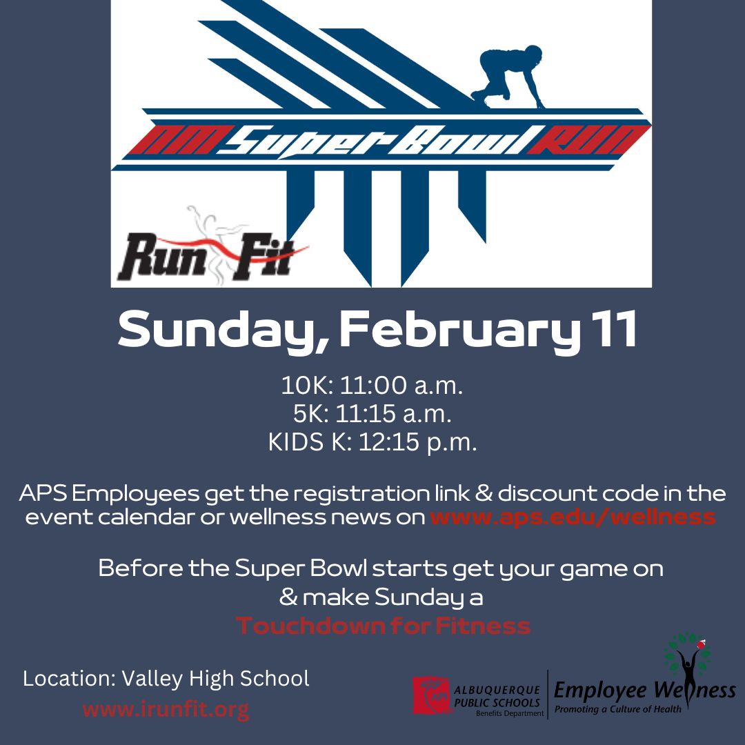 There is still time to register for the "Touchdown for Fitness" run. Join your APS colleagues this weekend! Find the link &amp; discount code under the "Fit &amp; Functional" program info in the employee wellness event calendar &amp; January wellness newsletter on aps.edu/wellness.