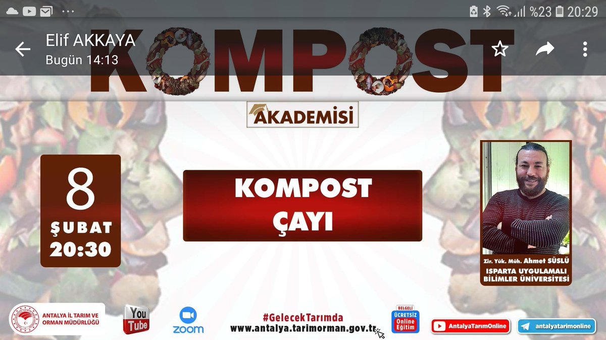 CCigdemyucel's tweet photo. @antalyailtarim @FratErkal @ibrahimyumakli #KOMPOSTAKADEMİSİ 
#GELECEKTARIMDA 
1. YOKLAMA https://t.co/CXWyz5cMVd