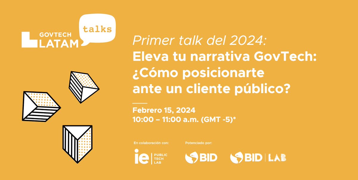 Llega el primer <a href="/GovTechLATAM/">GovTechLATAM</a> #TALK del año. Te esperamos este 15/02 10 a.m. (GMT-5). Acompáñanos para explorar las claves del posicionamiento para #startups con clientes públicos. Descubre estrategias prácticas que te impulsarán hacia la innovación y el reconocimiento.
