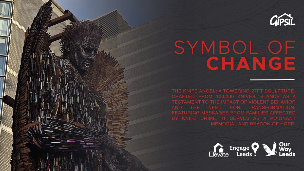 Discover the Knife Angel, a powerful symbol against violence, now standing in Leeds. Crafted from 100,000 surrendered knives, this monumental sculpture sheds light on the impact of knife crime. Visit Armouries Square to witness its striking presence. #KnifeAngelLeeds #Leeds