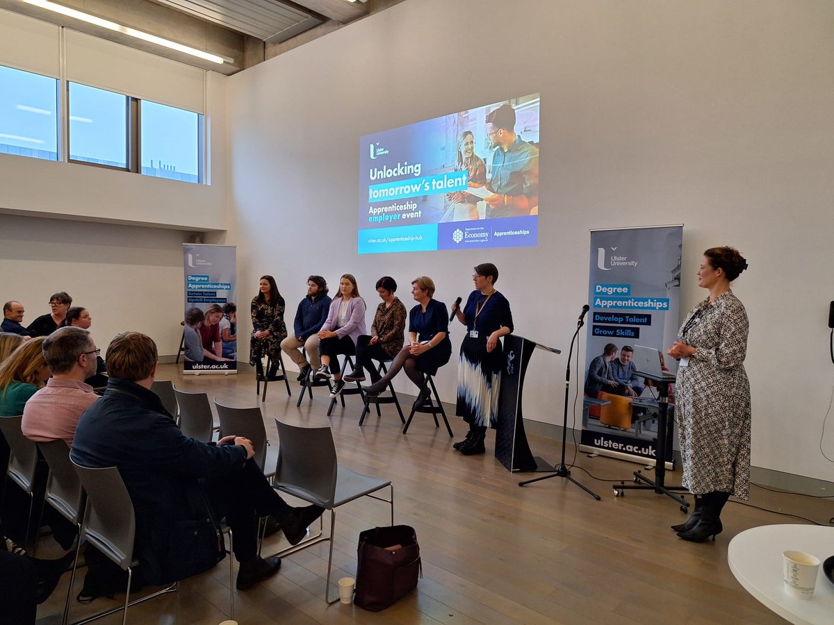 An insightful session this morning at our #DegreeApprenticeship breakfast exploring the significant value apprenticeships offer to employers, learners & economy. If you’re considering an apprenticeship for your business, get in touch with us at engage@ulster.ac.uk

#NIAW2024