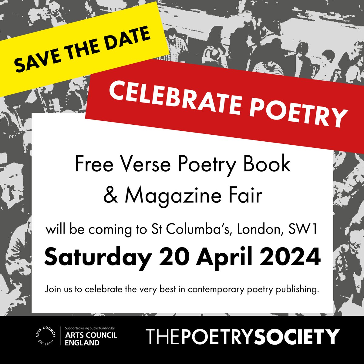 Fifty (!) publishers have already signed up for the 2024 Free Verse Poetry Book & Magazine Fair. We're keeping tables at the early bird price of £50 for one more day. Don't miss out! poetrysociety.org.uk/product/poetry…