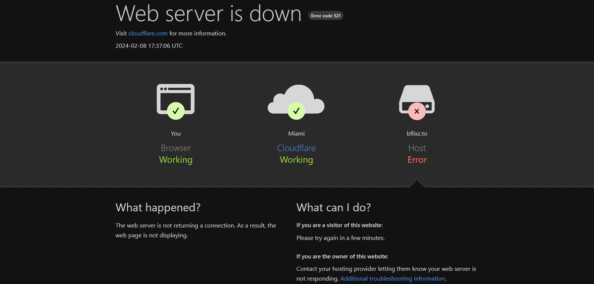 MatthewBertramm's tweet photo. #bflix may not be down and out for the count, this happens quite a lot and while the downtime has gone on longer than it has in recent memory they are notorious for having their server crash. Have faith! https://t.co/Kr9VwOvpAc