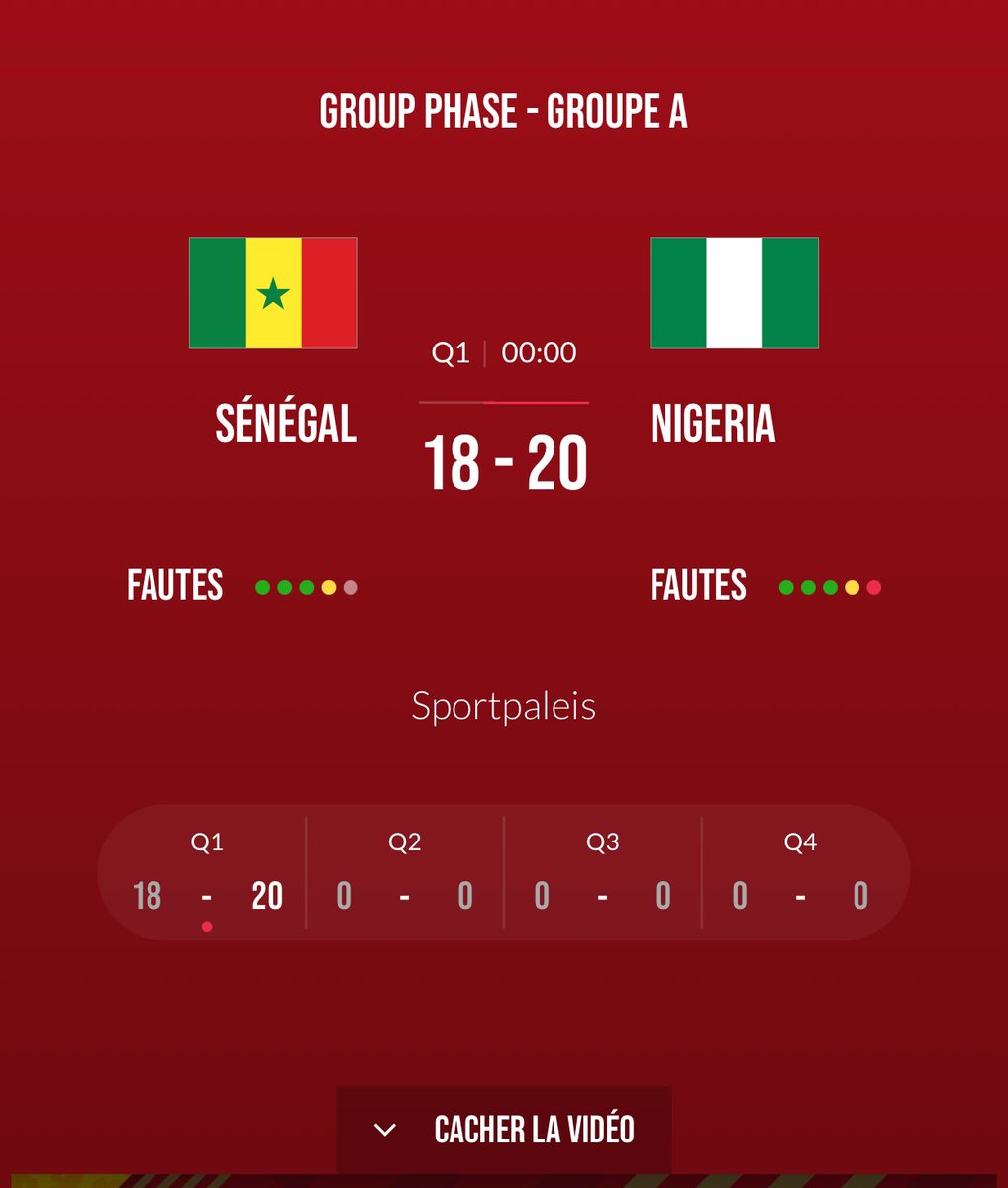 TOURNOI QUALIFICATIF AUX JEUX OLYMPIQUES ANVERS 2024 FIN 1QT SÉNÉGAL 🇸🇳 1️⃣8️⃣ - 2️⃣0️⃣ 🇳🇬 NIGERIA #FIBAOQT #SENEGAL #BASKETBALL